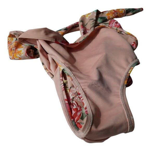 NWT Cupshe Rosy Outlook Molded Push Up Halter Bikini Top and Sash High Waist Bik - Picture 11 of 16